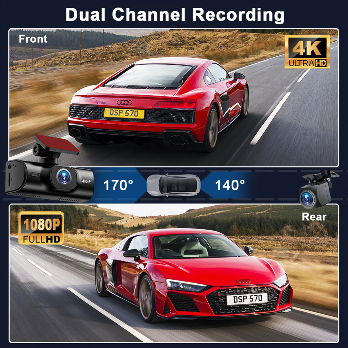 4K Dash Cam with GPS &amp; WiFi