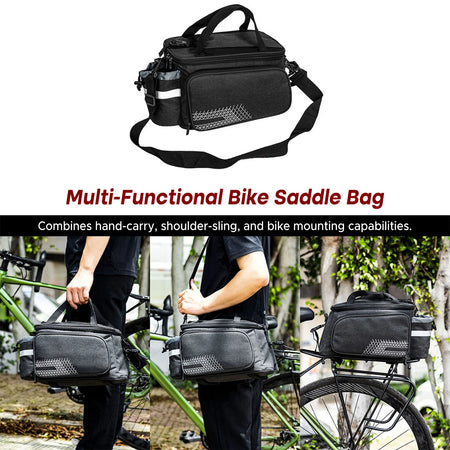 Bike Saddle Bag Rear Bike Rack Bag 17L &ndash; All In One Design