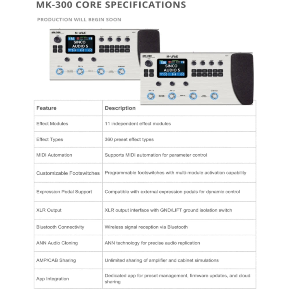 M-VAVE MK-300 All-In-One Guitar Processor &ndash; AI Tone Shaping