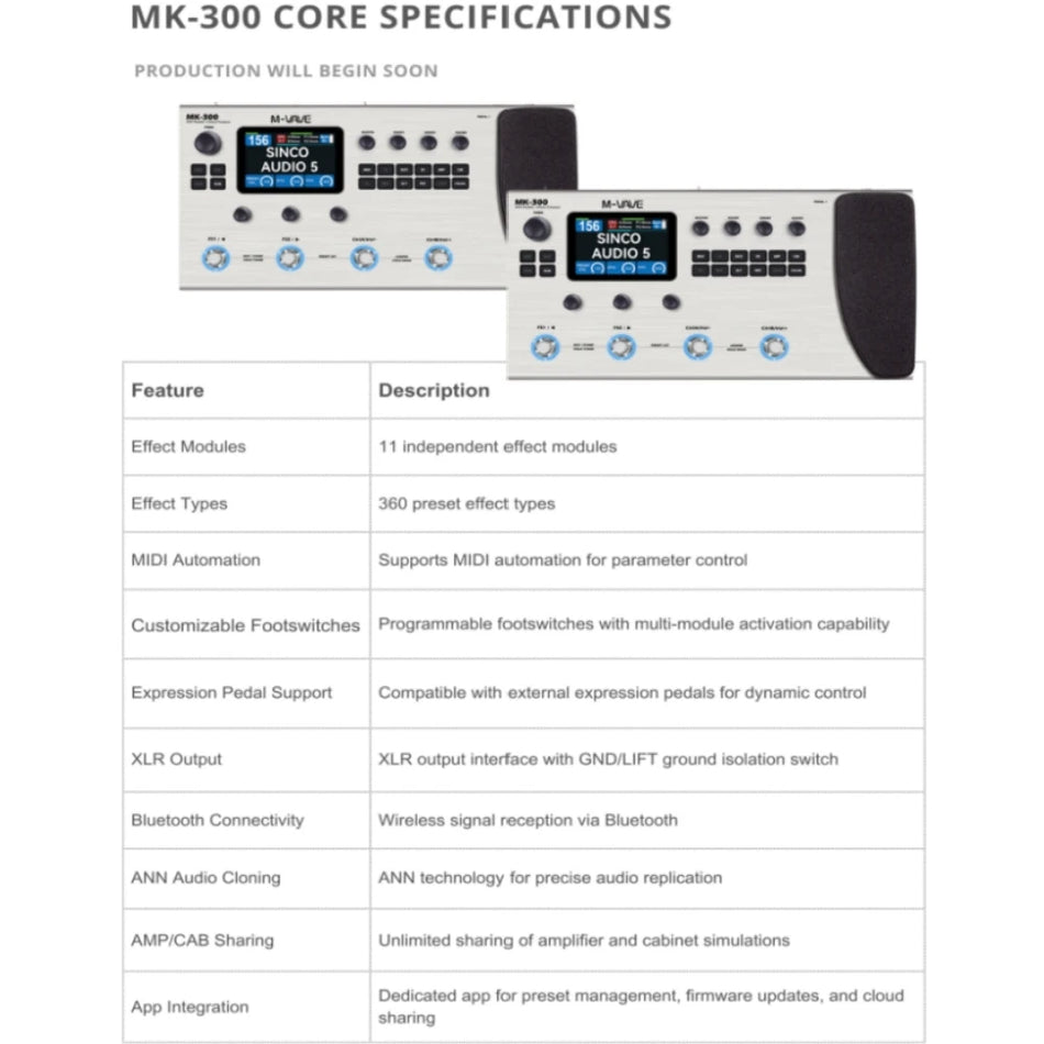 M-VAVE MK-300 All-In-One Guitar Processor &ndash; AI Tone Shaping