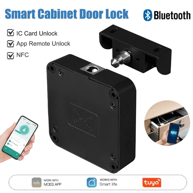 Tuya Bluetooth Smart Wood Cabinet Lock &ndash; IC Card Unlock
