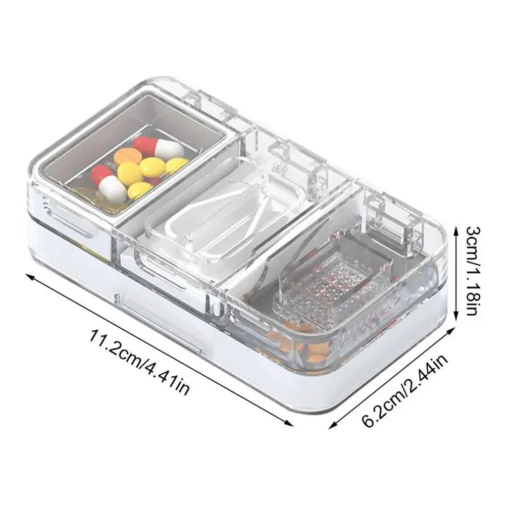 Pill Organizer with Cutter Crusher &ndash; Convenient Travel Solution for Medications