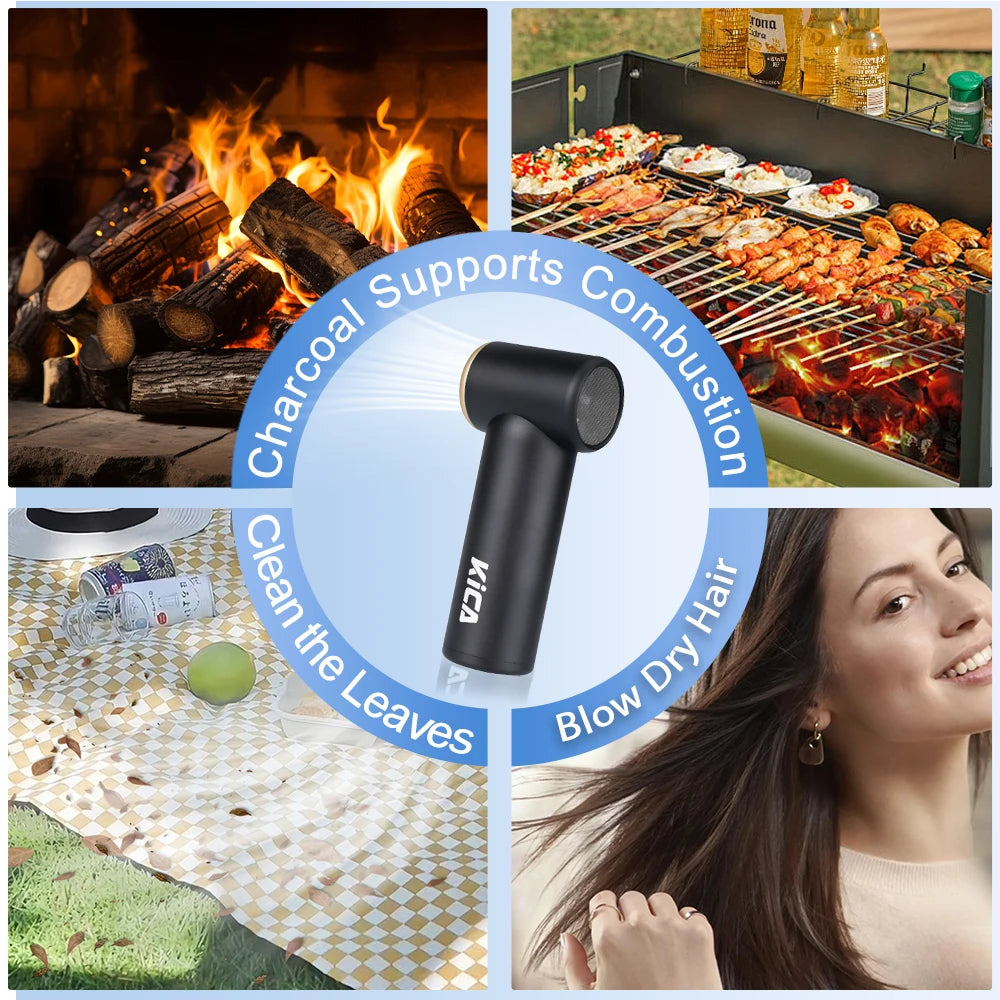 KICA 3000mAh Mini Turbo Jet Fan &ndash; Portable Handheld Cooling Appliance