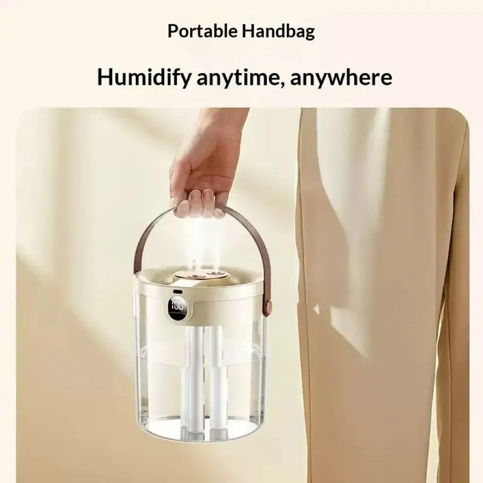 Silent Dual-Spray Humidifier With Digital Display For Bedroom And Office