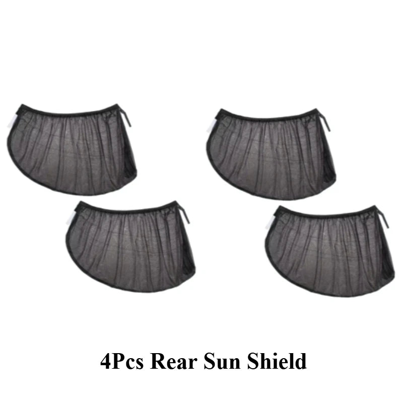 Sun Protection &amp; Privacy Anti-Mosquito Car Window Curtain Sunshade 4Pcs Rear Sun Shield