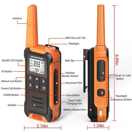 Baofeng F22 Mini Walkie Talkie PMR FRS - Long Range