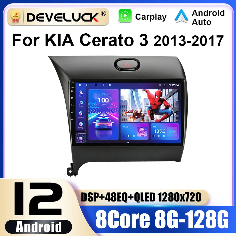 Kia K3 Cerato Forte Android 12 Auto Rádio S 9 Palcovým Kapacitním Dotykovým Displejem A WiFi