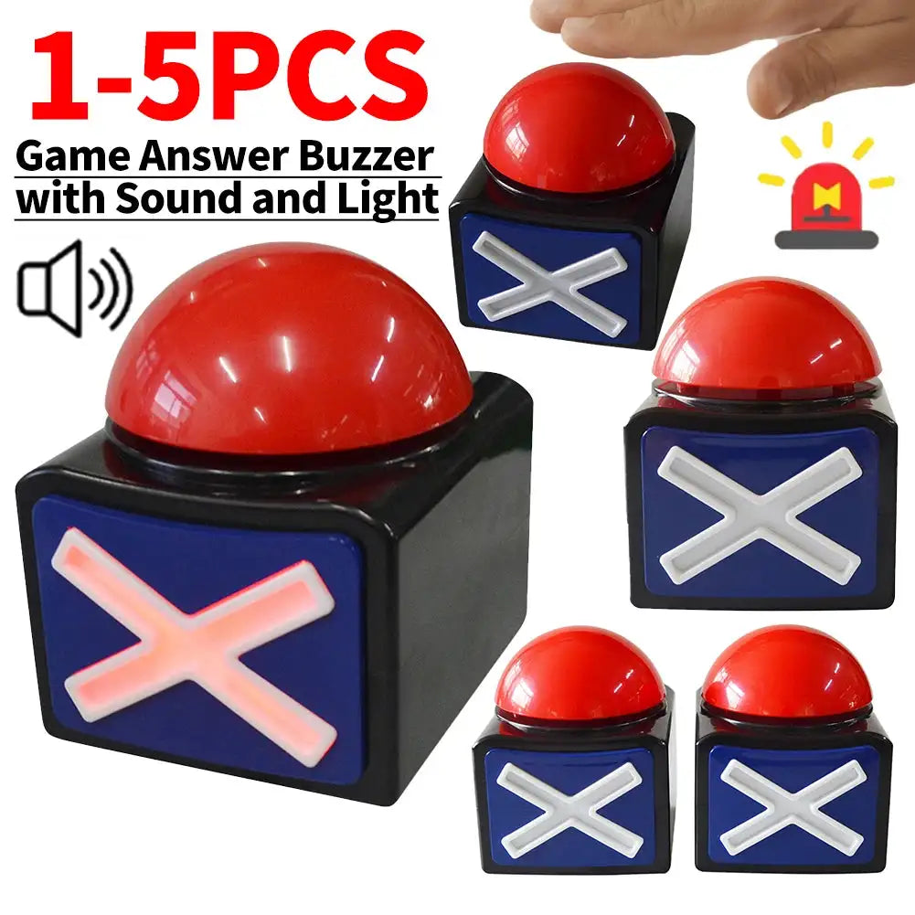 1-5PCS Red Answer Buzzer Alarm Button Box with Sound and Light Play ...