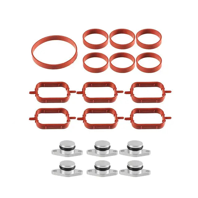 6PCS 22mm/33mm Swirl Flap Blanking Plates with Intake Manifold Gasket Seal For BMW M47 M57 E39 E87 E46 E90 E39 E60 X3 6 Cylinder by InterCyprus Trading Ltd