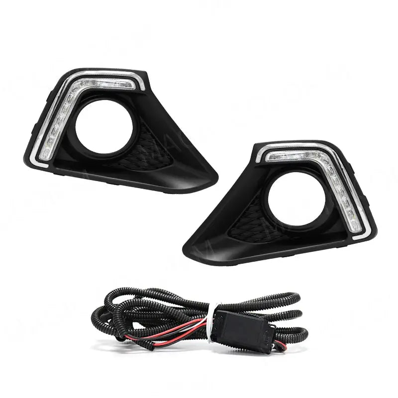 For Hyundai I10 GRAND 2014 2015 2016 DRL Daytime Running Lights Led Fog Lamp Bezel White Waterproof Accessories Bumper by InterCyprus Trading Ltd