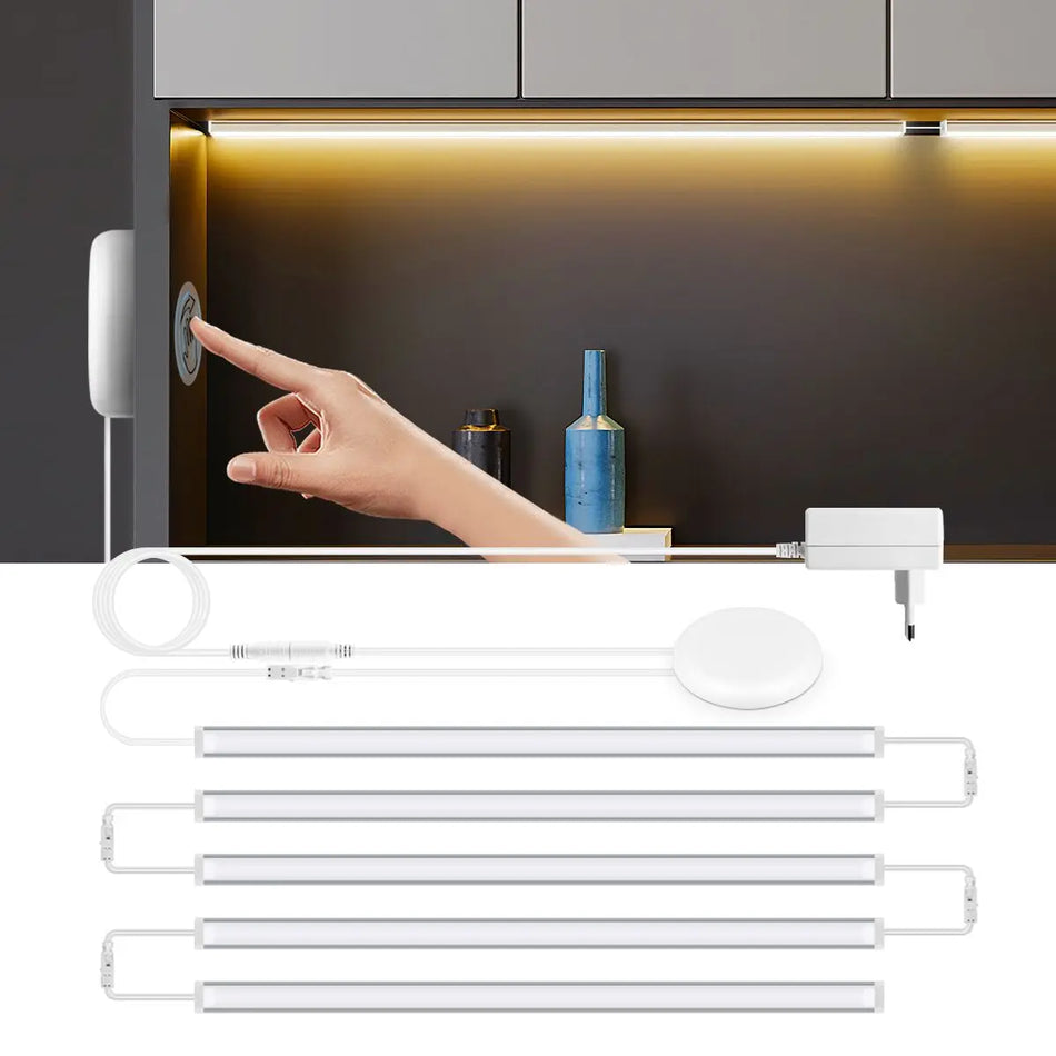 Under Cabinet LED Bar Light Linkable &ndash; Dimmable Wood Sensor