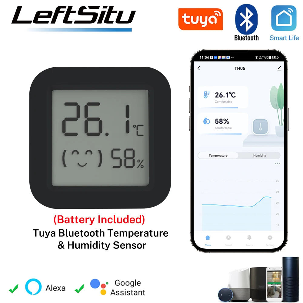 Tuya Smart Bluetooth Hygrometer Thermometer with LCD Display