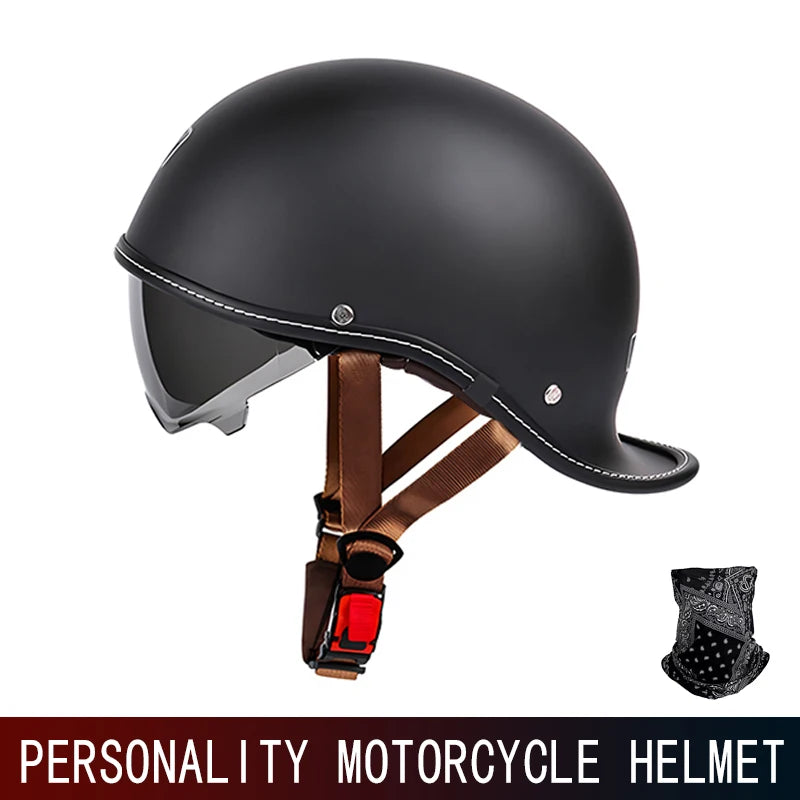 Retro Tail Half Helmet Unisex &ndash; Lightweight ABS Shell F-22-3 / XXL / CHINA