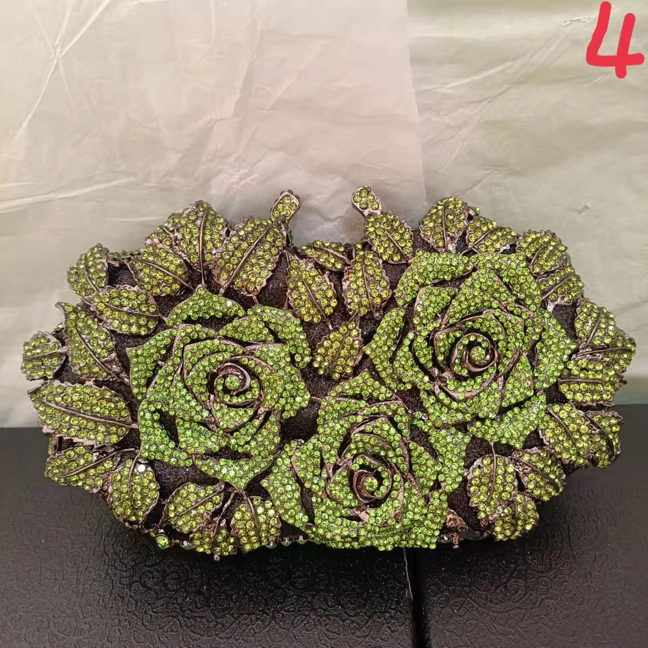 Elegant Golden Silver Crystal Minaudiere Clutch Bag for Women