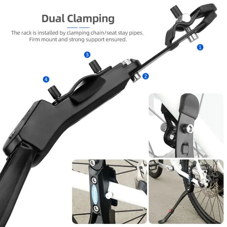 Deemount Dual Clamps Kickstand &ndash; Strong Support for 24-29 Inch Bicycles