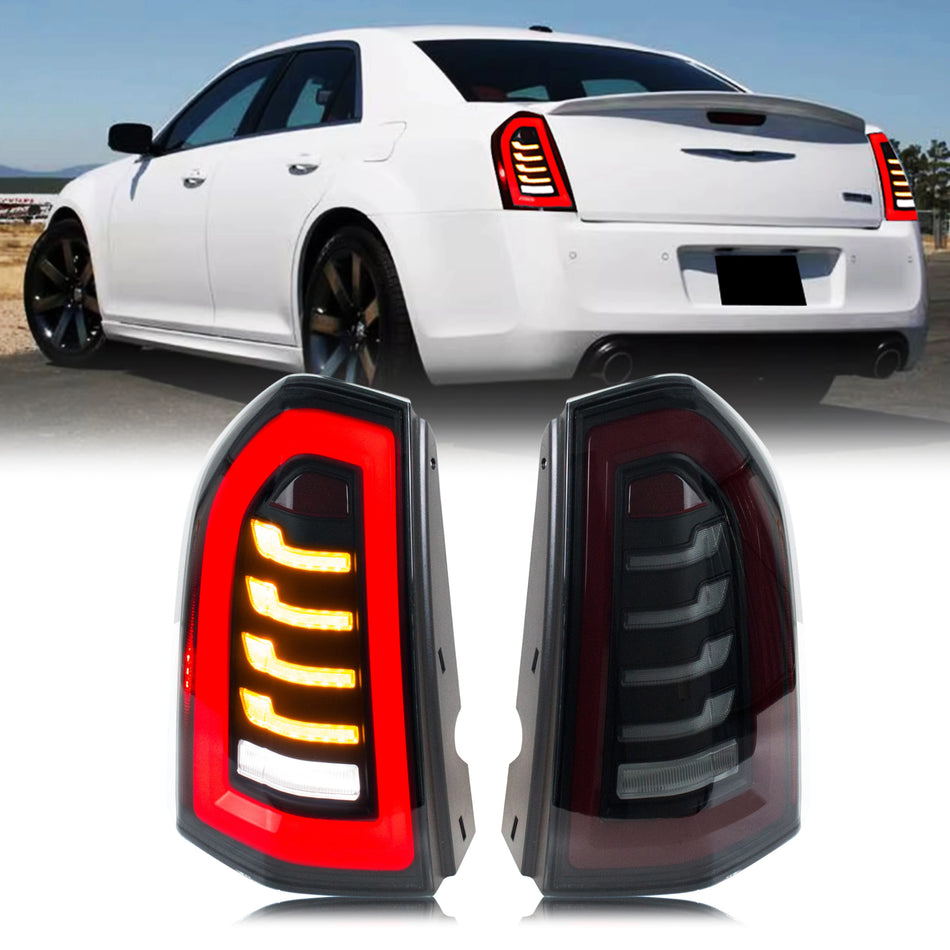 Chrysler 300 LED Baglygter med Dynamisk Startanimation, Sort