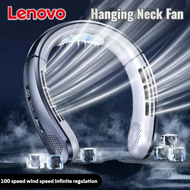 Lenovo Висящ вентилатор 8000mAh Безлопатен USB Презареждаем с LED дисплей