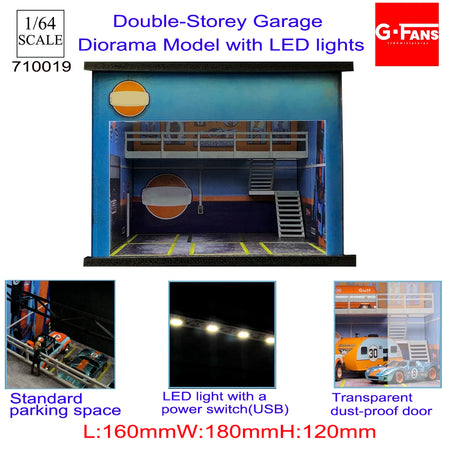 GFans 1:64 Diorama Car Garage &ndash; LED Lights Display 710019