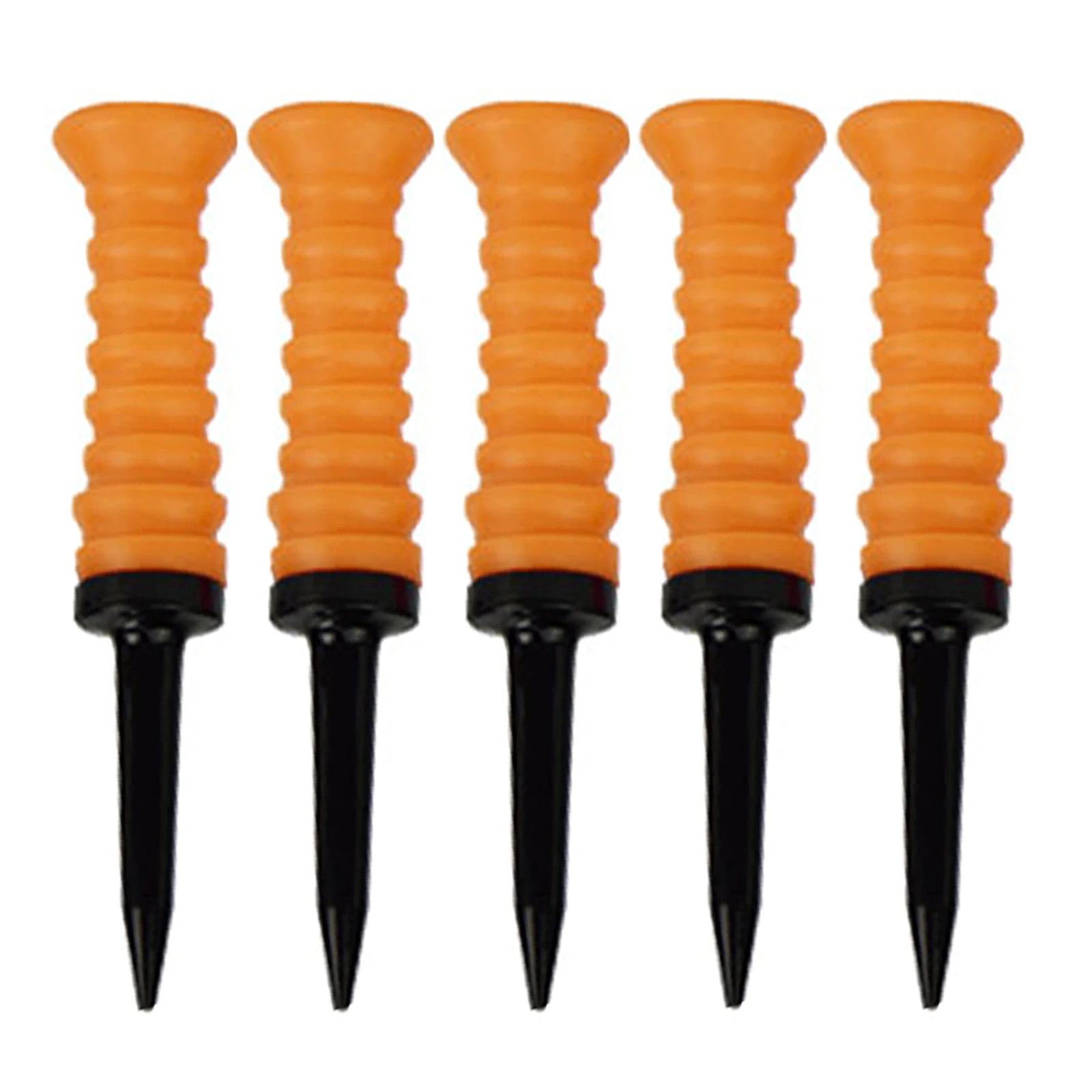 5Pcs Premium Elastic Golf Tees &ndash; Durable and Flexible Performance Orange