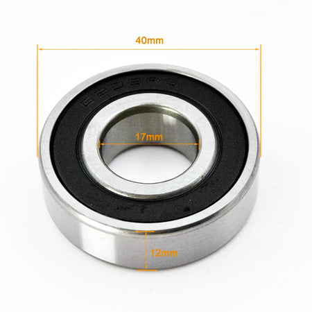 6200 Series Chrome Steel Bearings 2RS &ndash; Grease Lubricated 6203-2RS 17X40X12mm / CHINA / 2Pcs