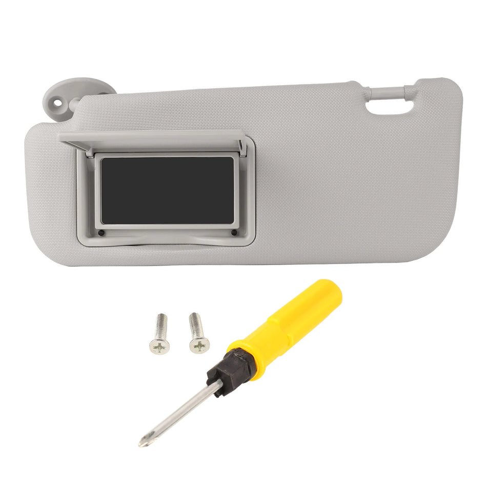 Left Driver Side Car Sun Visor with Gray PVC, Vanity Mirror, High Hardness