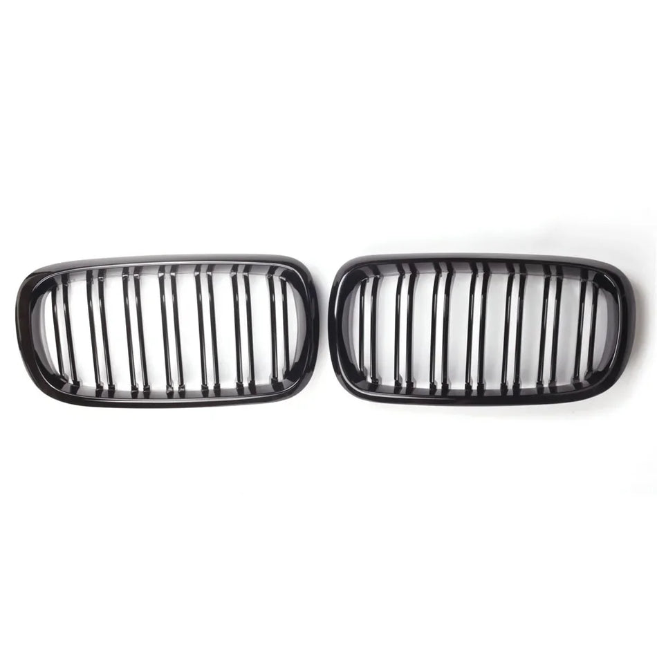 Grill do BMW F15 F16 X5 X6, nerki przednie, ABS, wyścigowy podwójny szczelinowy, czarny połysk