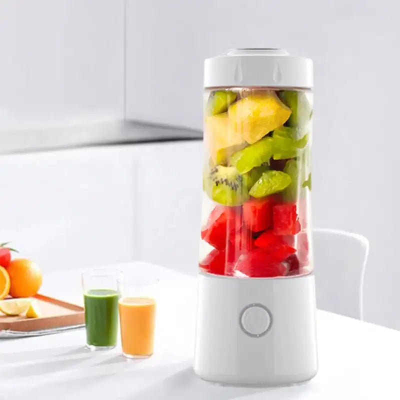 Portable Handheld Electric Juicer Blender 18000 RPM Six Blades WHITE