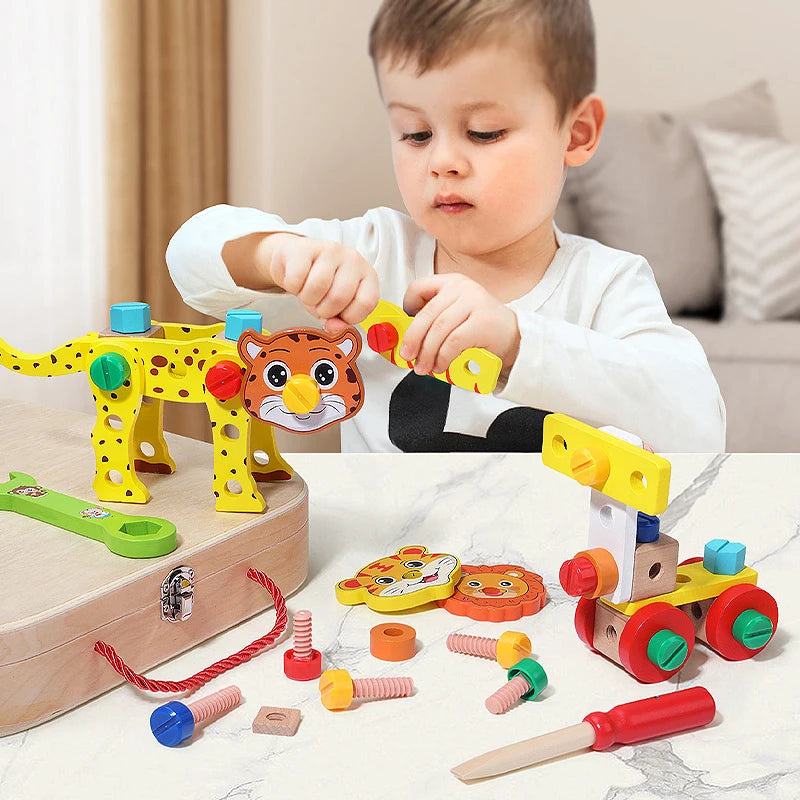 Animal Building Toolbox &ndash; Creative Wooden Toy Set For Kids