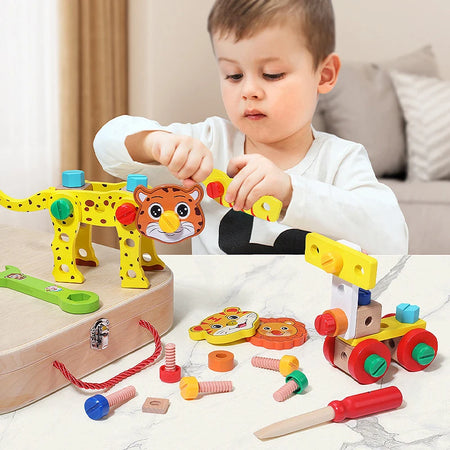 Animal Building Toolbox &ndash; Creative Wooden Toy Set For Kids