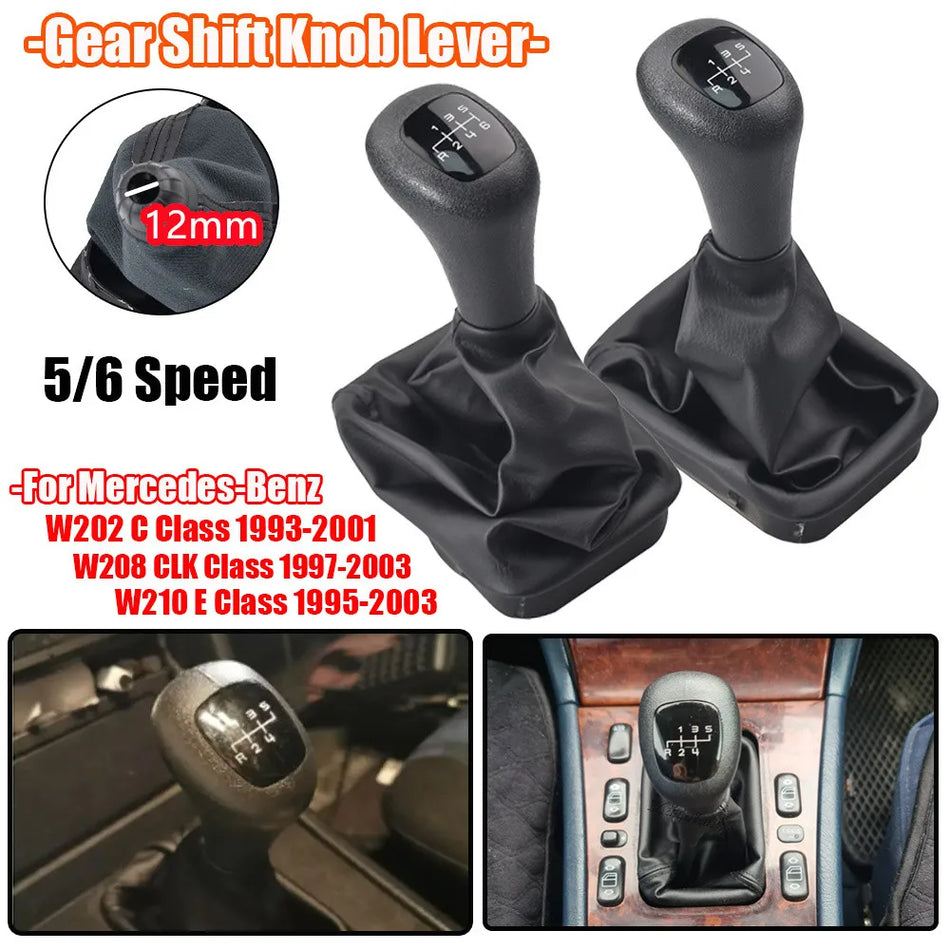 Pomello del Cambio in Pelle PU per Mercedes-Benz W202 W208 W210 5 6 Velocità