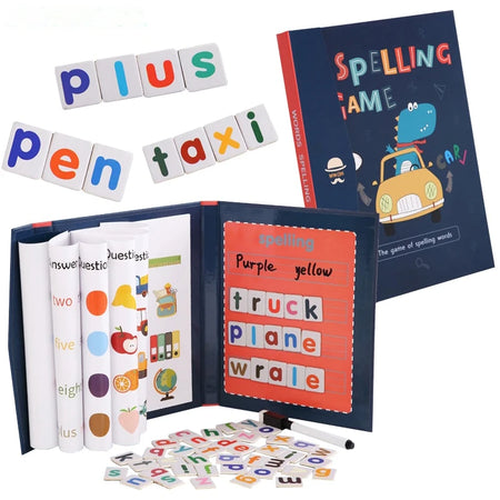 Wooden Magnetic Spelling Word Books &ndash; Educational Toy NB170C1