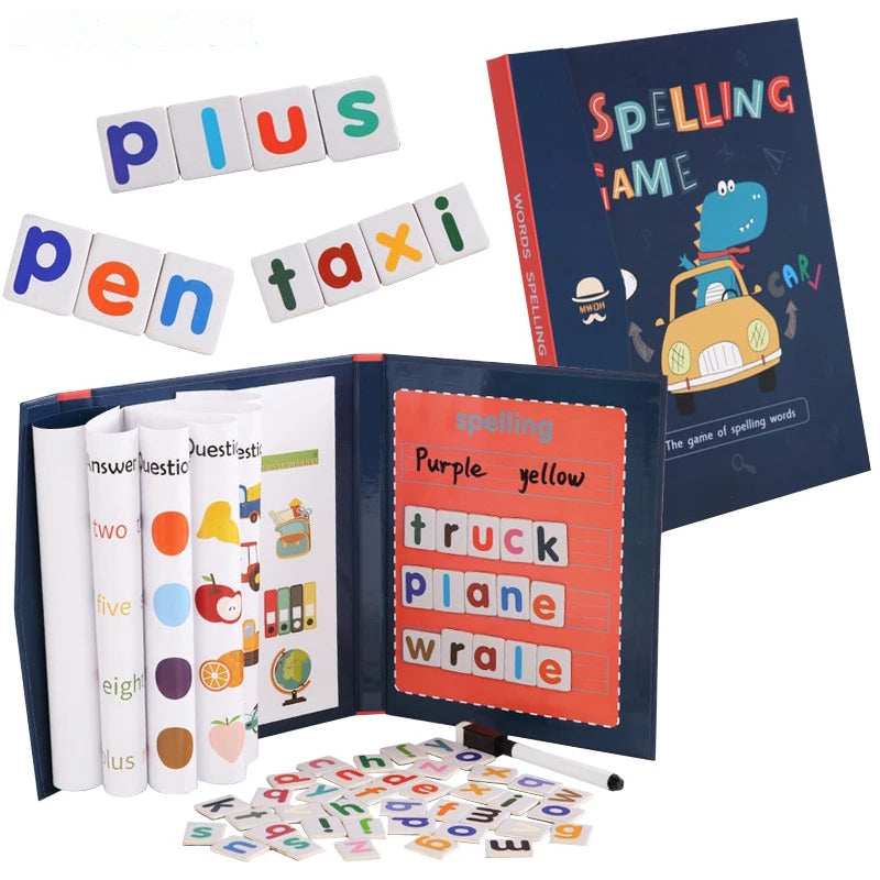 Wooden Magnetic Spelling Word Books &ndash; Educational Toy NB170C1