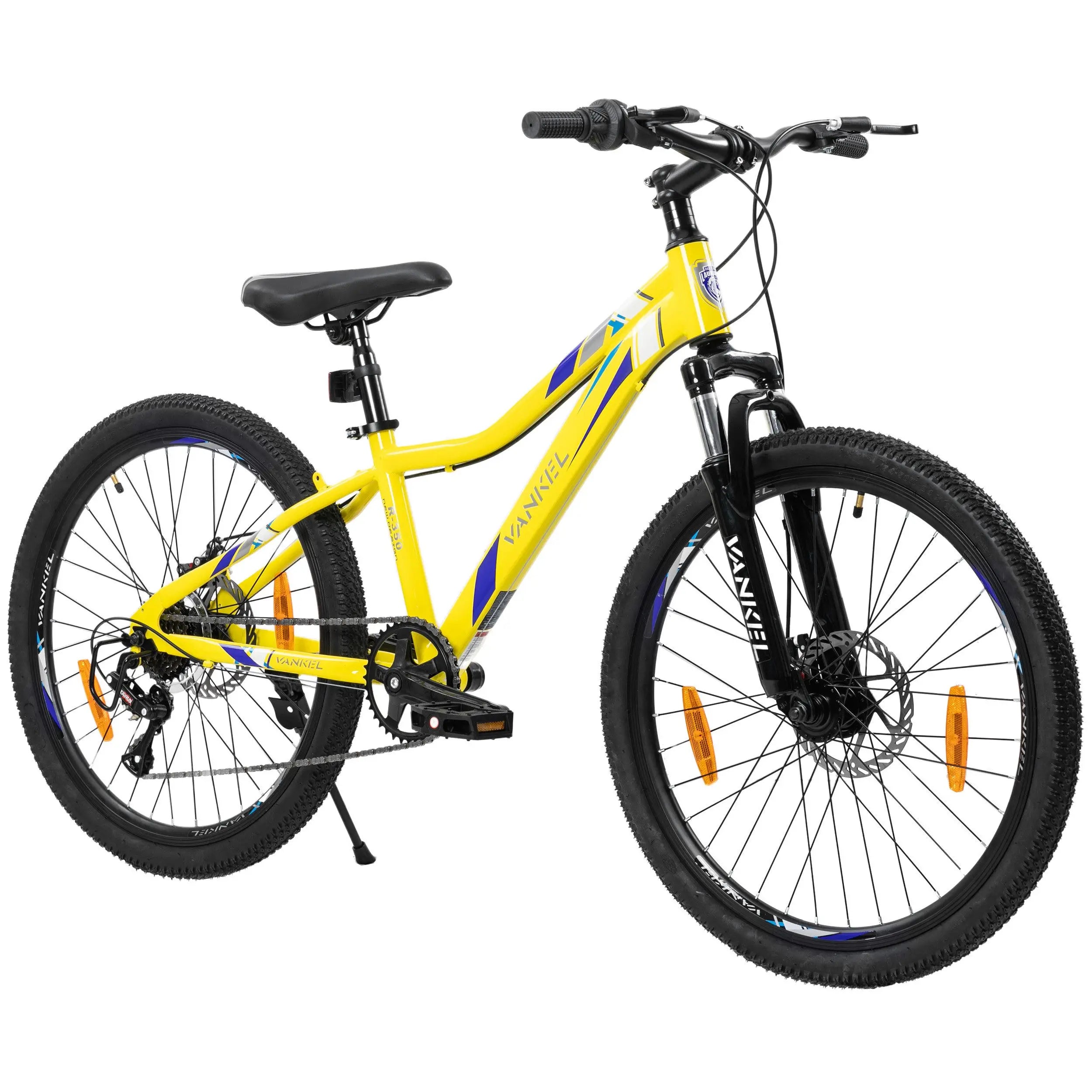 Vankel 24-Inch Kids Mountain Bike 6-Speed - Disc Brakes Yellow / GERMANY