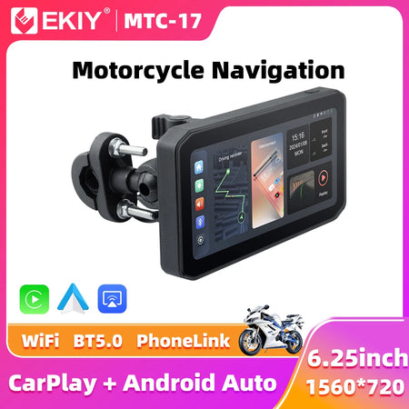 EKIY 6.25 Inch Portable Digital Motorcycle Dashboard &ndash; Waterproof GPS Navigation Display with TPMS Monitor