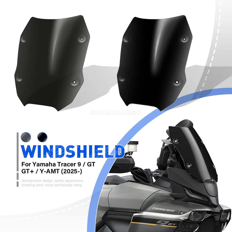 Defletor de Vento para Para-brisas Yamaha Tracer 9 GT, Acrílico, Fluxo de Ar Compacto para Tracer 9 GT, GT Plus Y AMT 2025