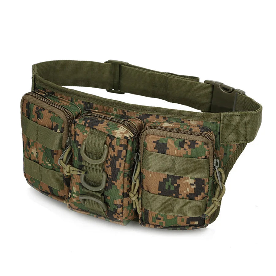 Triple Small Waist Bag Camouflage - Durable Waterproof Jungle Digital