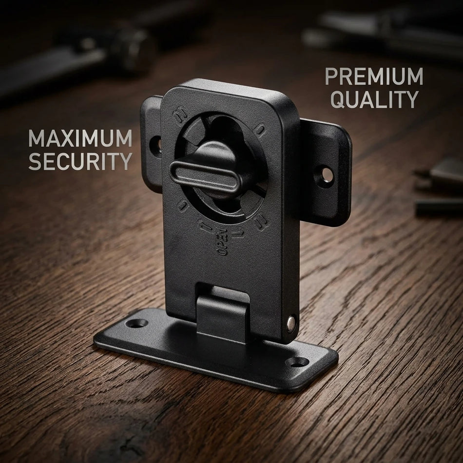 90-Degree Adjustable Child Safety Lock, Durable Black Plastic Cabinet Lock