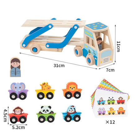 Wooden Double-Decker Truck BZS00654 &ndash; Montessori Toy BZS00654 A