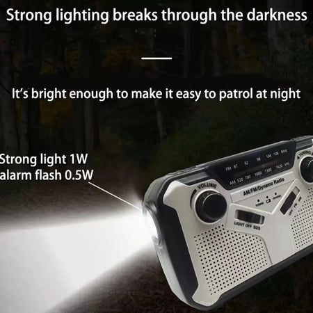 Solar Radio Dynamo Emergency Radio &ndash; 4000mAh Battery