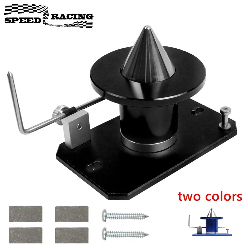 Lawn Mower Blade Sharpener, High Precision Magnetic Mower Blade Balancer for Most Hole Sizes Blades, Black/Blue by InterCyprus Trading Ltd