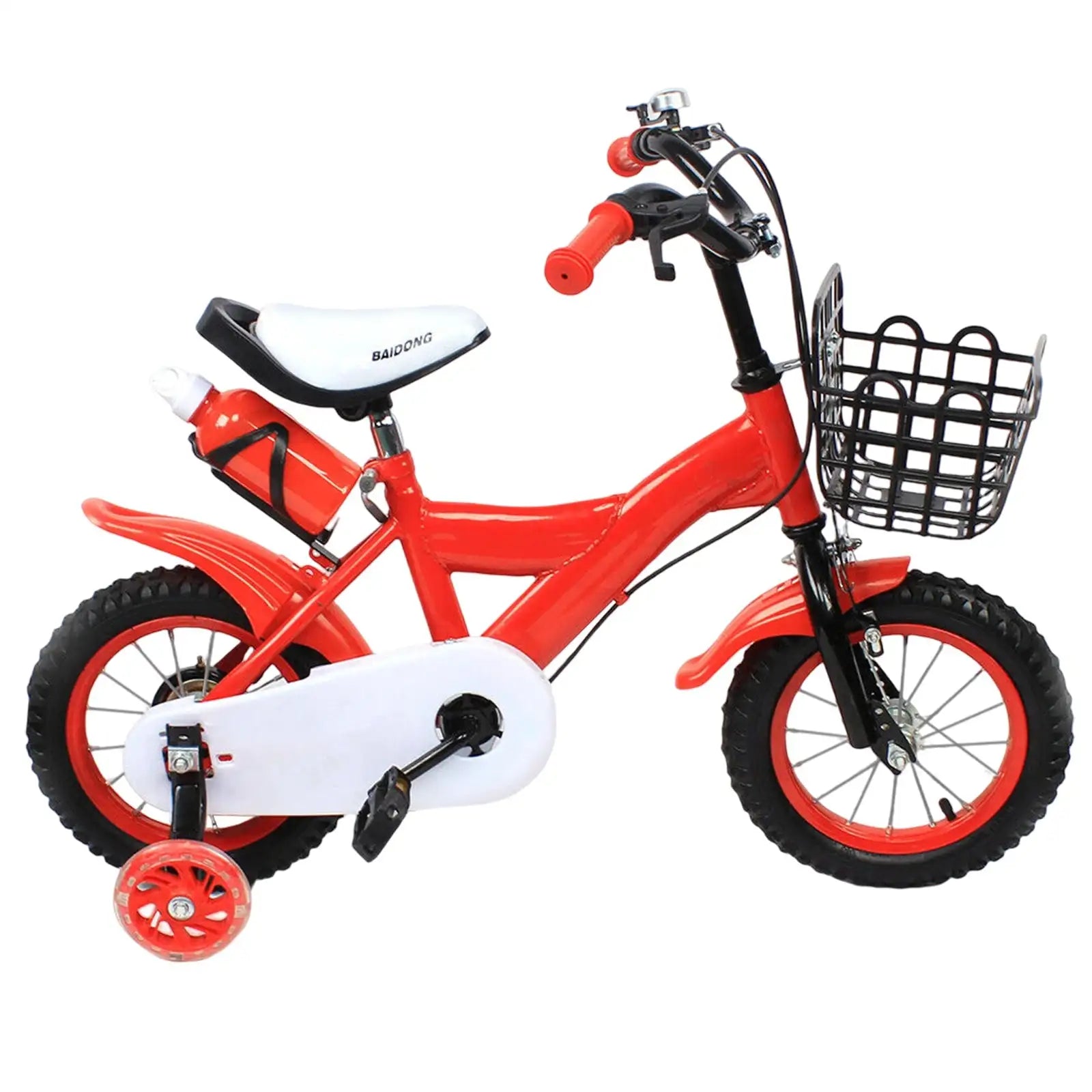 12 Inch Red Kids Bike &ndash; Adjustable Seat, Training Wheels