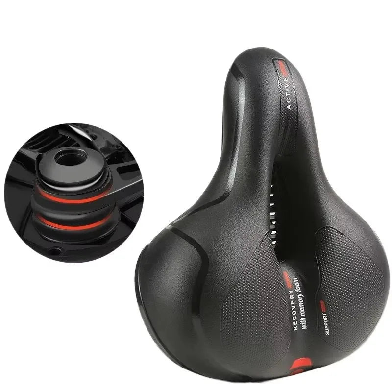 Hollow Breathable Bicycle Saddle &ndash; Shock Absorbing Comfort Red