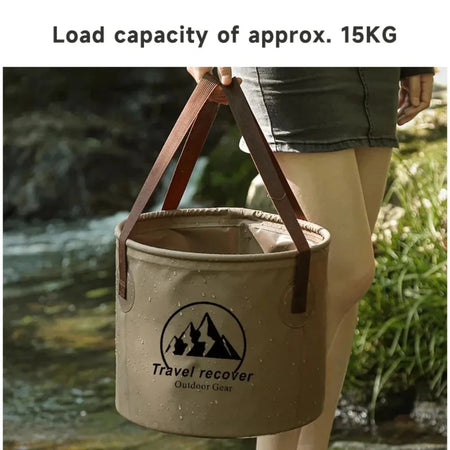 20L Waterproof Folding Bucket - Portable &amp; Eco-Friendly for Travel, Camping &amp; More