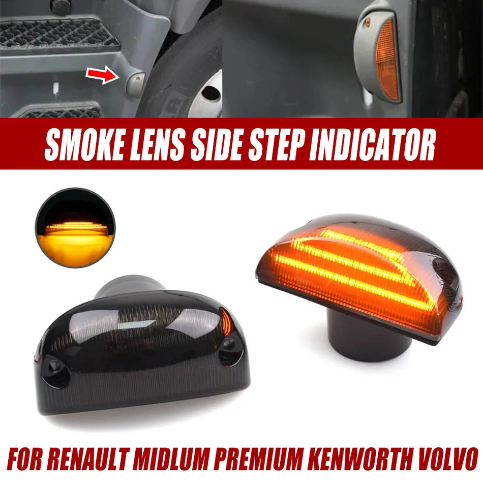 Smoke Lens LED Front Side Marker Light For Renault Midlum Premium Kenworth Volvo FE FL Nissan Cabstar Side Step Indicator