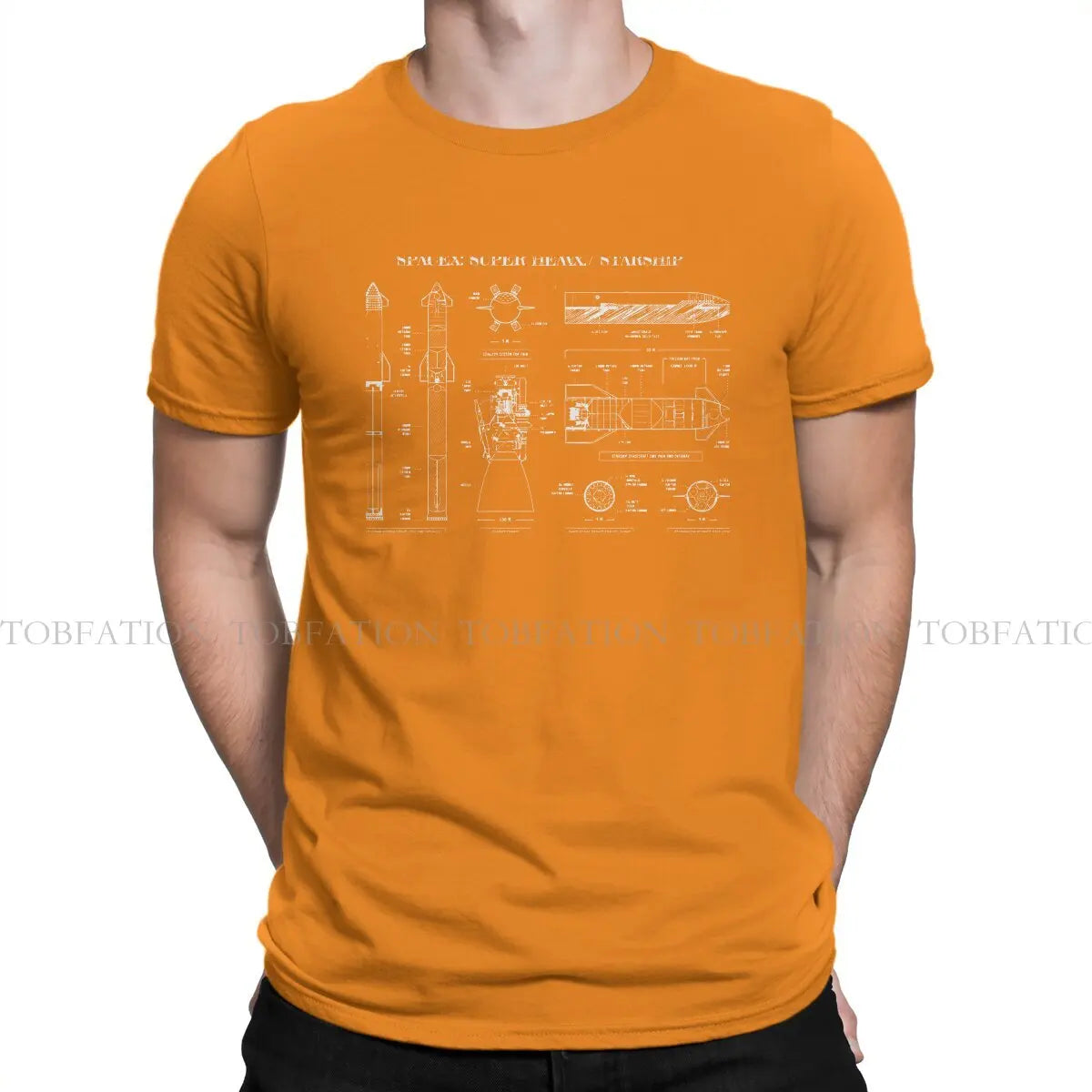 Super Heavy Starship SpaceX Raptor Vintage Gothic T-Shirt for Men Orange / 4XL