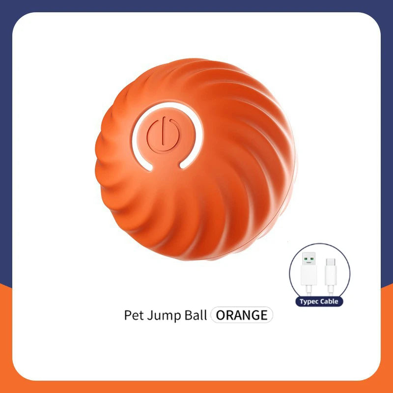 Interactive Smart Pet Ball - USB Rechargeable Electronic Toy for Puppies and Kittens - Birthday Gift for Dogs and Cats Orange / CHINA