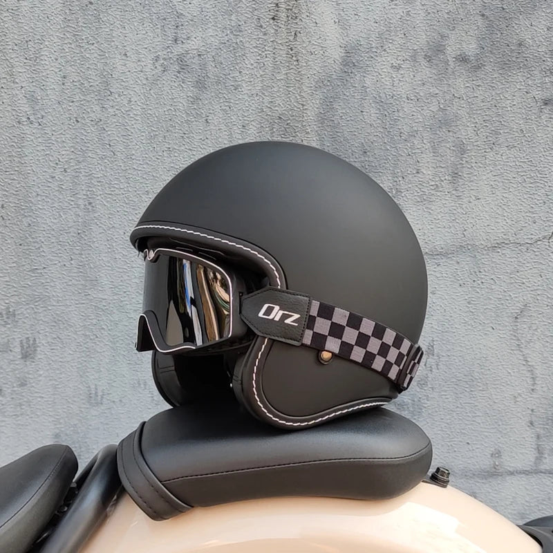 OrzChoice 2025 Retro Motorcycle Helmet - Built In Lens 9 / L