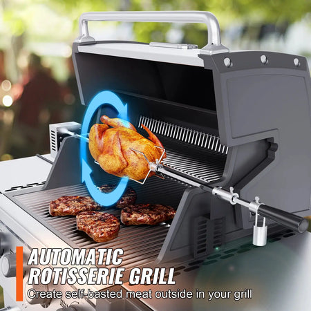 Universal Grill Rotisserie Kit 9W Stainless Steel