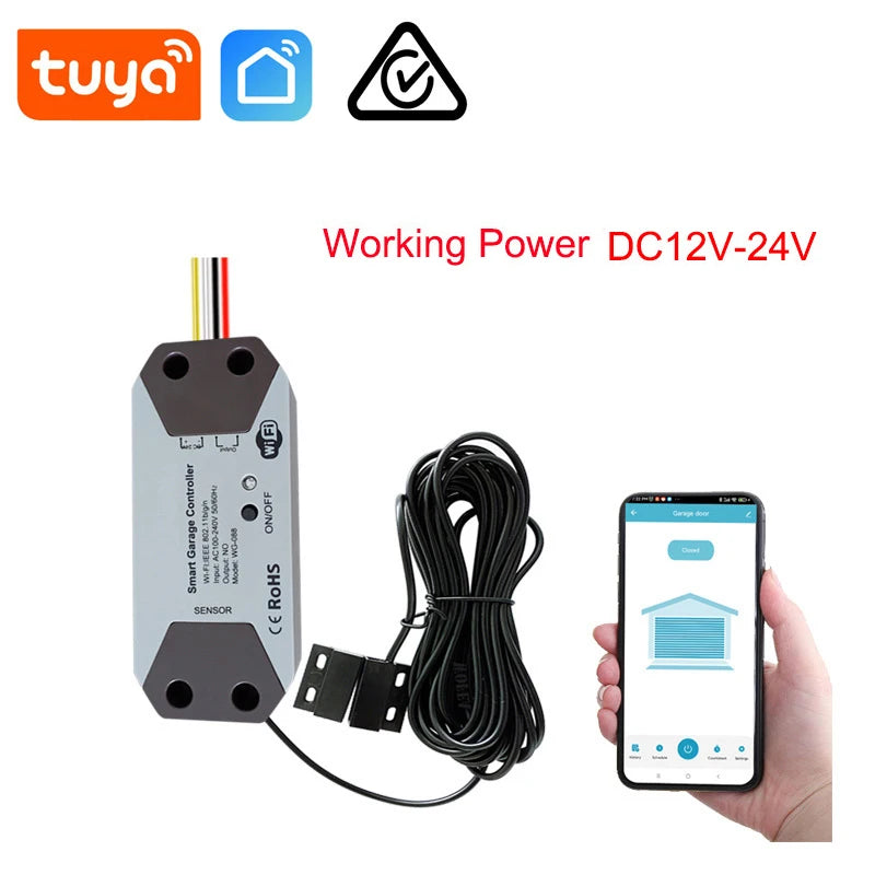 WiFi Garage Door Controller with Alexa &amp; Google Home Compatibility 12-24V