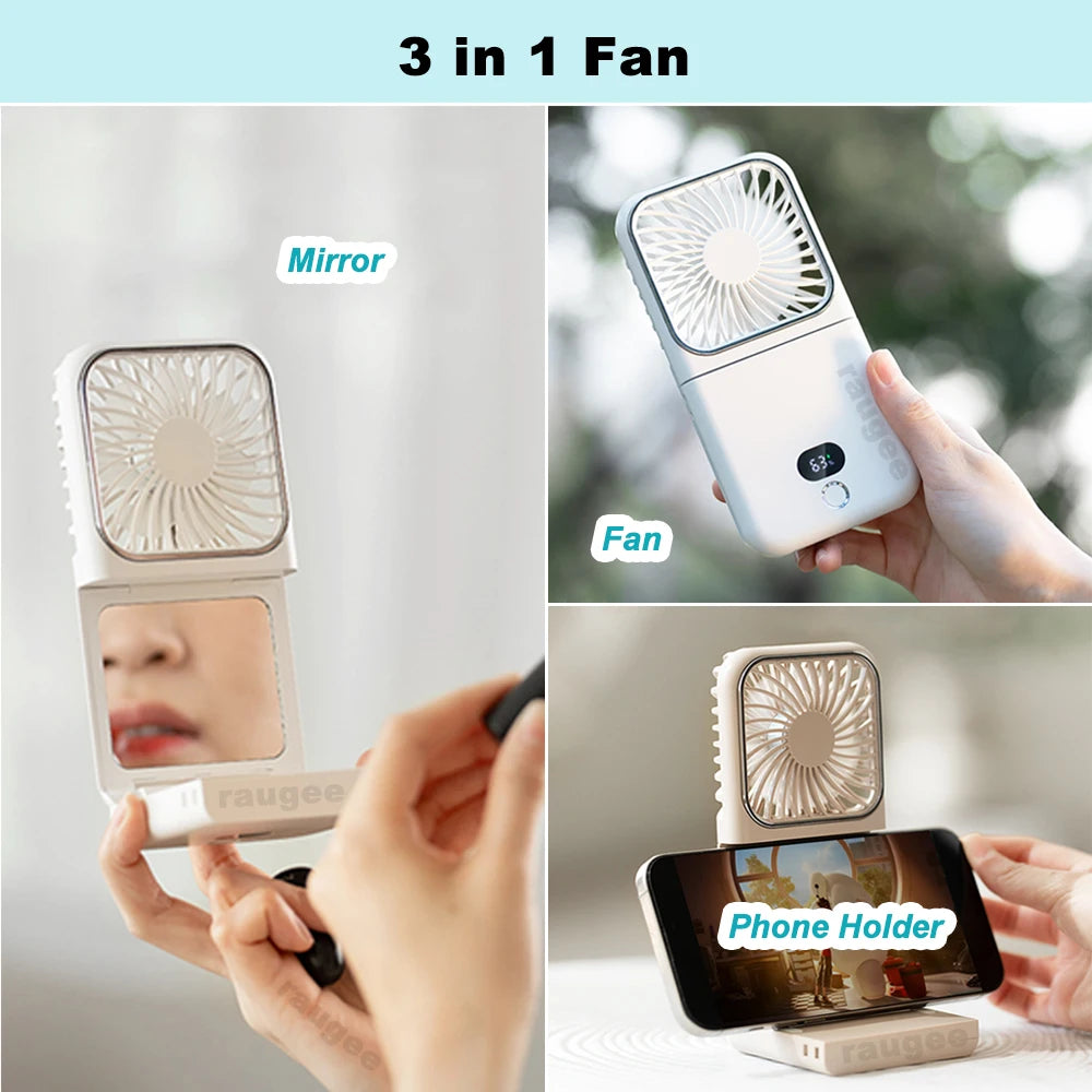 Portable USB Rechargeable Neck Fan 2500mAh &ndash; Foldable Design